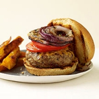 Cheeseburgers with Grilled Onions Photo
